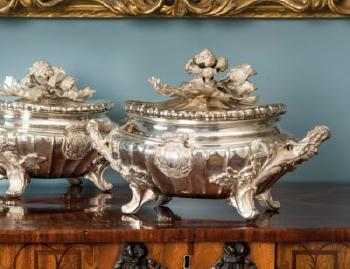 A Pair of Italian Silver Soup-tureens, Covers and Liners by 
																	Giuseppe Palmentiero