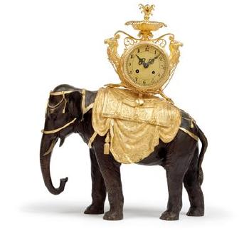 Wiener Historismus Bronzuhr 'Elefant' by 
																	 Japy Freres