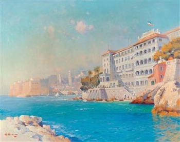 A view of the Hotel Excelsior, Dubrovnik by 
																			Aleksei Vasilievich Hanzen