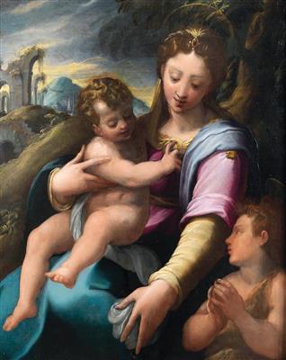 Madonna and Child with the Infant Saint John the Baptist by 
																			Girolamo Macchietti