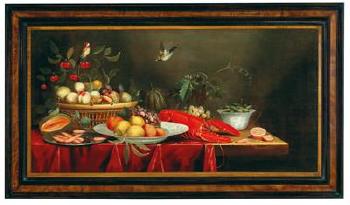 A Still Life with Fruit and a Lobster by 
																			 Pseudo Simons