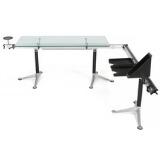 Burdick Group Table l-shaped desk with glass top by 
																			Bruce Burdick