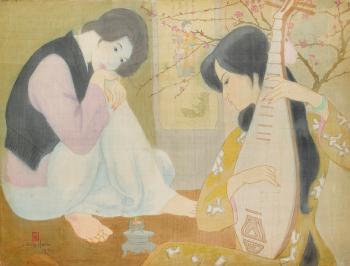 Two Young Ladies by 
																	 Nang Hien