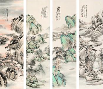 Archaistic Landscape Paintings by 
																	 Zhang Jifan