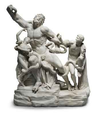 Il Gruppo Del Laocoontea Very Rare And Large Naples Real Fabbrica Ferdinandea Biscuit Porcelain Model Of Laocoon And His Sons by 
																	Filippo Tagliolini