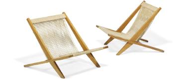 A pair of easy chairs by 
																	Thorald Madsens