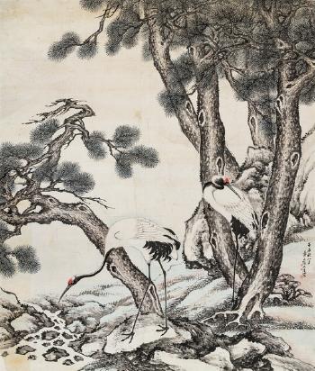 Crane And Pine by 
																	 Zhang Naiqi