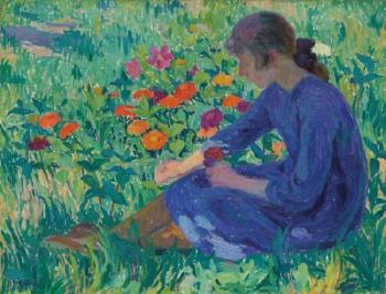 Picking Flowers by 
																	Blanche Camus