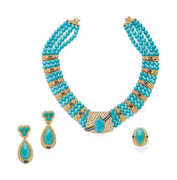Parure Turquoises Saphirs Et Diamants Repossi by 
																	 Repossi Jewelry