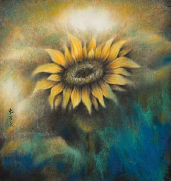 Splashed-colour Sunflower by 
																	Mai Luowu