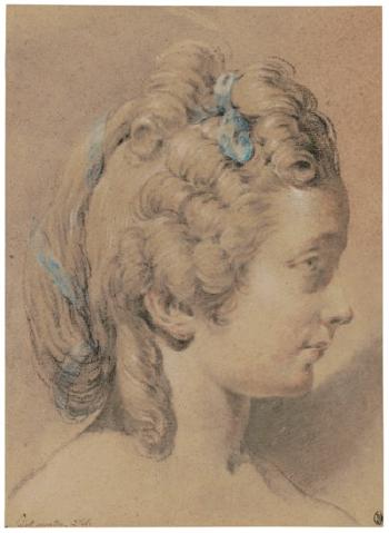 Portrait of a Little Girl, in Profile to the Right by 
																	Jacques Philippe Jos de Saint-Quentin