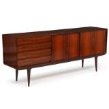Sideboard of rosewood, Front with two sliding doors and four drawers by 
																			Gunni Omann