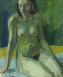 A seated naked woman by 
																			Robert Leepin