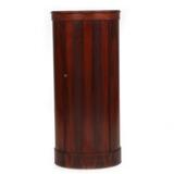 A cylinder shaped rosewood cupboard, front with door behind which shelves by 
																			Johannes Sorth