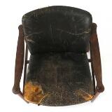 Easy chair of rosewood. Seat and back upholstered with black leather. Model 711 by 
																			 Vatne Mobler
