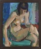 A seated naked woman by 
																			Robert Leepin