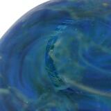 Waves. A glass bowl decorated in blue and white by 
																			 Baltic Sea Glass