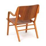 AX Armchair with back and seat of nutwood, frame of beech and inlays of mahogany~Model 6000 by 
																			Peter Nielsen