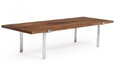 A rectangular rosewood coffee table with steel frame by 
																			Jorgen Hoj