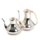 A Danish 20th century sterling silver coffe and teapot with ivory handles and finials by 
																			 A F Rasmussen