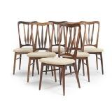 Ingrid, Six high-backed rosewood side chairs by 
																			 Koefoed Mobelfabrik