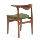 Armchair with solid oak frame and solid teak back by 
																			Knud Faerch