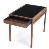 A rosewood lamp table, drawer in rail with brass handle by 
																			 Jason Mobler
