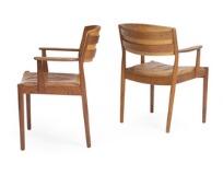 A Pair Of Patinated Oak Armchairsr by 
																			 FDB Mobler