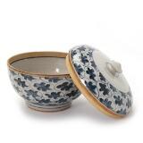 Circular, lidded stoneware bowl by 
																			Gertrud Vasegaard