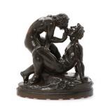 Stoneware figure group modelled in the shape of Adam and Eve by 
																			Jens Jacob Bregno