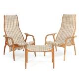 Lamino, pair of easy chairs and stool by 
																			 Swedese Mobler