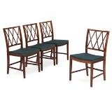 A set of four rosewood side chairs by 
																			 Illums Bolighus