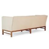 Freestanding three seater sofa with frame of mahogany by 
																			Erik Jorgensen