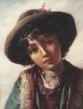 A young Roman boy with hat by 
																			Elisabeth Jerichau-Baumann