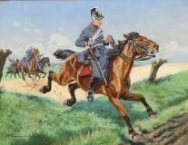 Danish dragoons in battle by 
																			Karl Hansen Reistrup