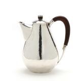 Sterling silver coffeepot with hammered surface by 
																			Karl Gustav Hansen