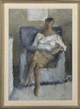 A woman in a grey chair by 
																			Jeppe Vontillius