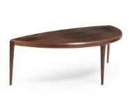 Tre-legged organic shaped rosewood coffee table by 
																			 CFC Silkeborg (Co.)