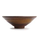 Bizen stoneware tea bowl by 
																			Kimura Toho