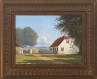 Summer Day With a White Half-Timbered House by 
																			Ludwig Kabell