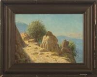 View from a sunny southern mountain side presumeably from the Amalfi Coast by 
																			Emil Wennerwald