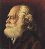 A portrait of a bearded man in profile by 
																			Eyjolfur Eyfells