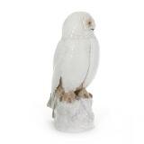 Snow owl. A porcelain figurine decorated in underglaze colours by 
																			Jens Peter Dahl-Jensen