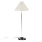 Telescope floor lamp with brass and black lacquered metal stem by 
																			Aage Petersen