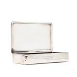 A Small Rectangular Sterling Silver Box With Hinged Cover. by 
																			Gundorph Albertus