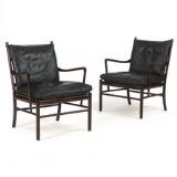 “Colonial Chair” A pair of mahogany armchairs by 
																			P Jeppesen