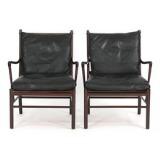 “Colonial Chair” A pair of mahogany armchairs by 
																			P Jeppesen