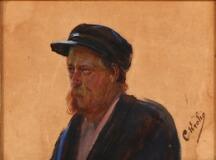 Study of a skipper by 
																			Christian Krohg