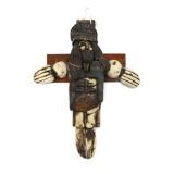 Glazed stoneware crucifix by 
																			Gitte Kalstrup