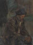 Portrait of a seated man by 
																			Konstantin Dydyschko